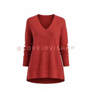 Minimalist | Athleta Merino Wool V-Neck Sweater in Brick Red | Sz M
